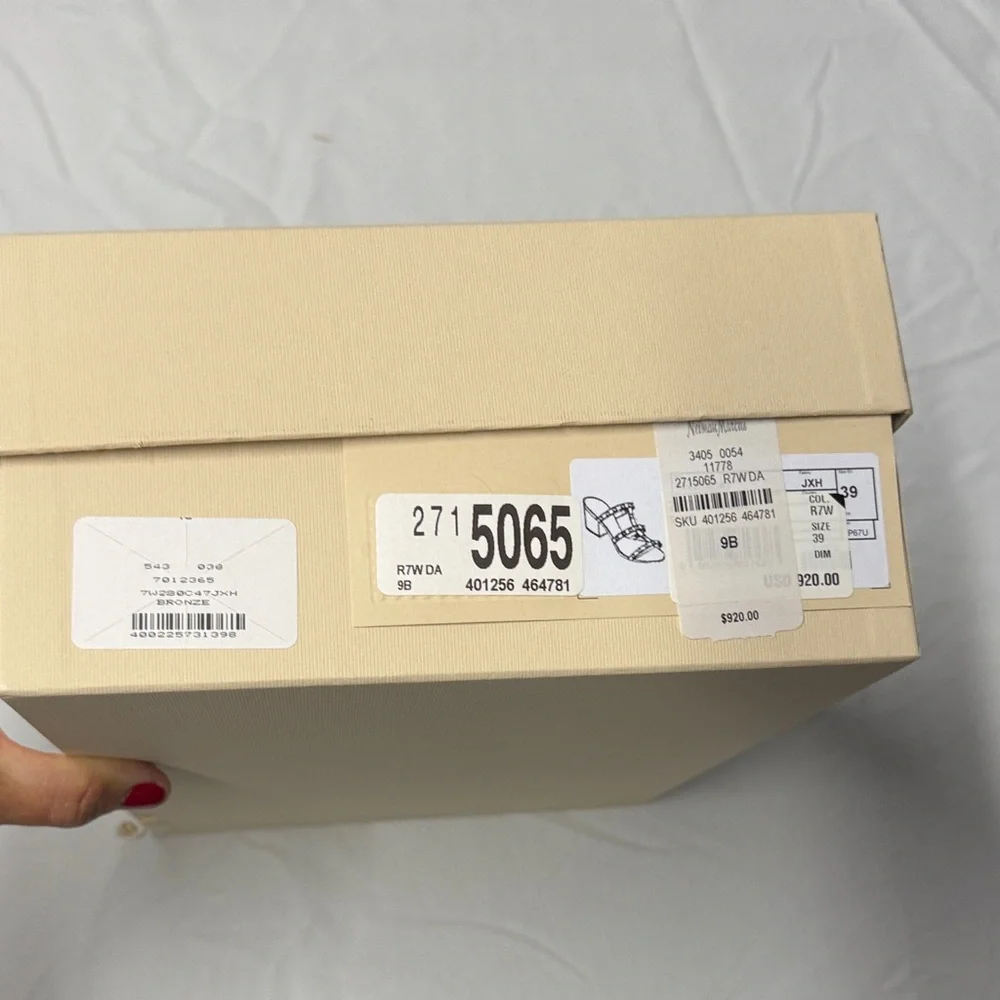 Valentino Cream Logo Gift Box with Black Lettering 9x12x4.5 w 2 dust covers